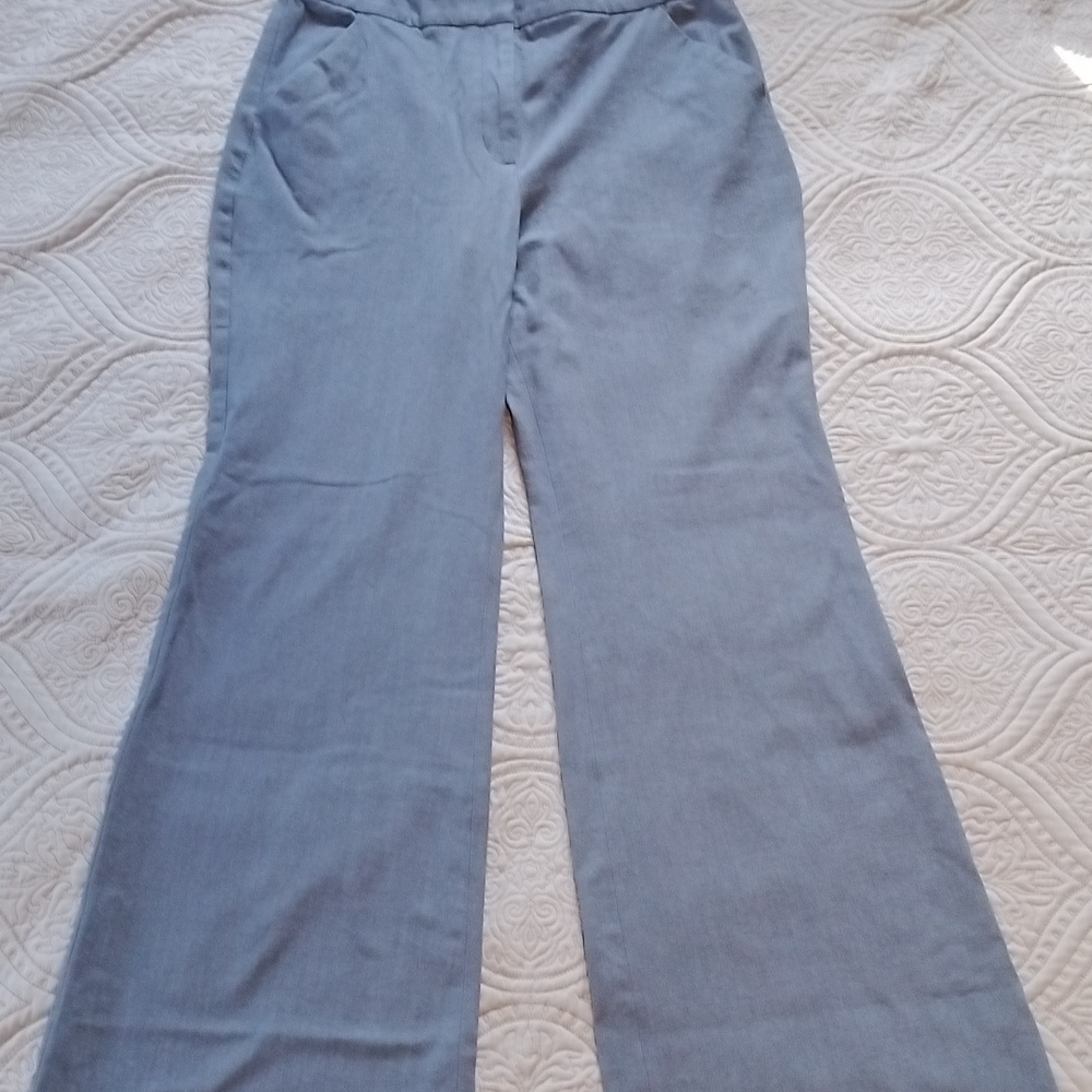2/$30 Express Wide‎ Leg Flared Blue Editor Pants Women Sz 12L Long Inseam